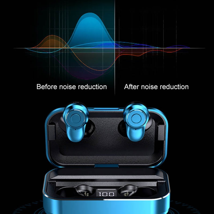 Écouteurs sans fil Bluetooth 5.0 tactiles A6 TWS avec boîtier de charge et écran LED intelligent, assistant vocal, connexion mémoire et appels HD, A6 noir, A6 bleu, A6 argent